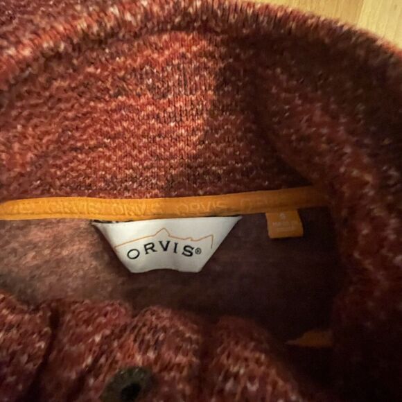Orvis Sweater Mock Neck 1/4 Button Fleece Pullover Active Outdoors Womens S - Picture 9 of 11